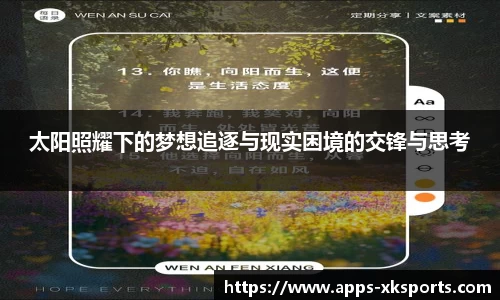太阳照耀下的梦想追逐与现实困境的交锋与思考